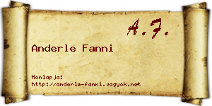 Anderle Fanni névjegykártya