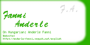 fanni anderle business card